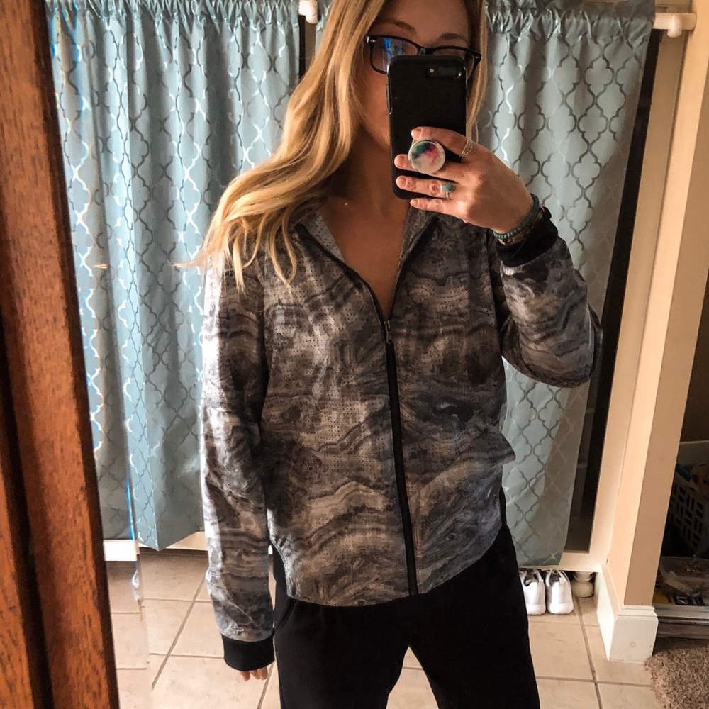 hazy gray windbreaker